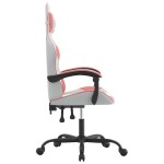 vidaXL Scaun de gaming pivotant, alb și roz, piele ecologică vidaXL Scaun de gaming pivotant, alb și roz, piele ecologică