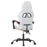 vidaXL Scaun de gaming pivotant, alb și roz, piele ecologică vidaXL Scaun de gaming pivotant, alb și roz, piele ecologică