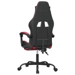 vidaXL Scaun gaming pivotant/suport picioare negru/roșu vin piele eco