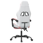 vidaXL Scaun de gaming pivotant cu suport picioare, alb&roz, piele eco vidaXL Scaun de gaming pivotant cu suport picioare, alb&roz, piele eco