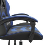 vidaXL Scaun de gaming pivotant, negru și albastru, piele ecologică