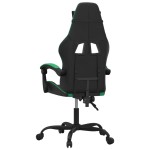 vidaXL Scaun de gaming pivotant, negru și verde, piele ecologică