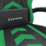 vidaXL Scaun de gaming pivotant, negru și verde, piele ecologică