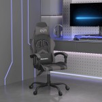 vidaXL Scaun de gaming pivotant, negru și gri, piele ecologică