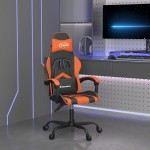 vidaXL Scaun de gaming pivotant, negru și portocaliu, piele ecologică