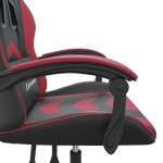 vidaXL Scaun de gaming pivotant, negru și roșu vin, piele ecologică