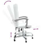 vidaXL Fotoliu de birou rabatabil, alb, piele ecologică