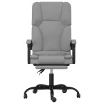 vidaXL Fotoliu de birou rabatabil cu masaj, gri deschis, textil