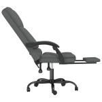 vidaXL Fotoliu de birou rabatabil cu masaj, gri închis, textil