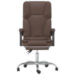 vidaXL Fotoliu de birou rabatabil cu masaj, maro, piele ecologică