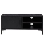 vidaXL Comodă TV, negru, 90x30x40 cm, lemn de pin masiv vidaXL Comodă TV, negru, 90x30x40 cm, lemn de pin masiv