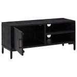 vidaXL Comodă TV, negru, 90x30x40 cm, lemn de pin masiv vidaXL Comodă TV, negru, 90x30x40 cm, lemn de pin masiv