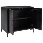 vidaXL Servantă, negru, 75x35x70 cm, lemn masiv de pin reciclat vidaXL Servantă, negru, 75x35x70 cm, lemn masiv de pin reciclat
