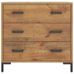 vidaXL Comodă cu sertare 75x35x70 cm, lemn masiv de pin vidaXL Comodă cu sertare 75x35x70 cm, lemn masiv de pin