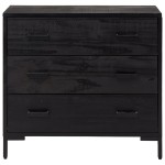 vidaXL Dulap cu sertare, negru, 75x35x70 cm, lemn masiv pin vidaXL Dulap cu sertare, negru, 75x35x70 cm, lemn masiv pin