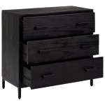 vidaXL Dulap cu sertare, negru, 75x35x70 cm, lemn masiv pin vidaXL Dulap cu sertare, negru, 75x35x70 cm, lemn masiv pin