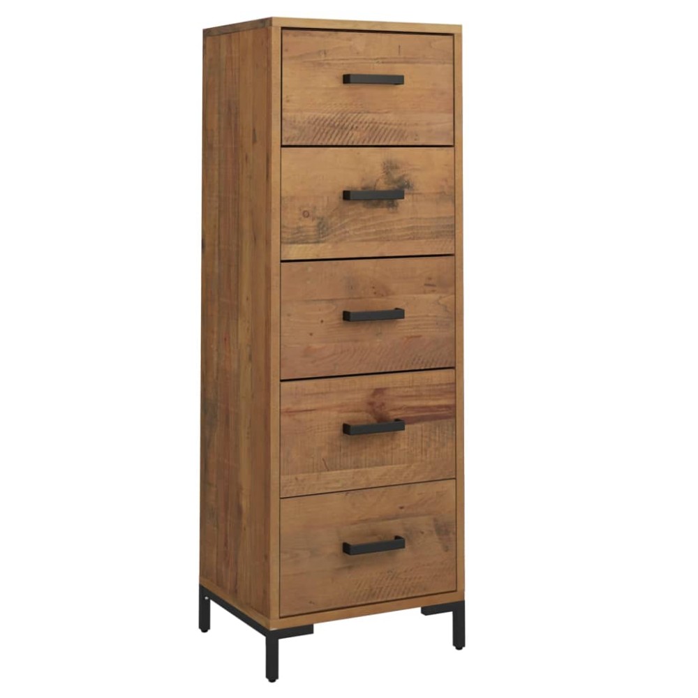 vidaXL Dulap cu sertare, 42x35x110 cm, lemn masiv de pin reciclat