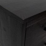 vidaXL Comodă cu sertare, negru, 42x35x110 cm, lemn masiv pin