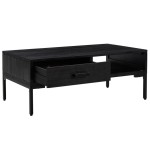 vidaXL Măsuță de cafea, negru, 90x50x35 cm, lemn masiv de pin reciclat vidaXL Măsuță de cafea, negru, 90x50x35 cm, lemn masiv de pin reciclat