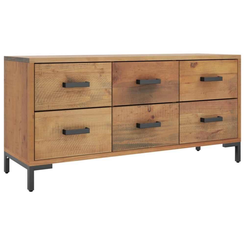 vidaXL Bancă de depozitare, maro, 110x30x45 cm, lemn masiv pin