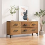 vidaXL Bancă de depozitare, maro, 110x30x45 cm, lemn masiv pin vidaXL Bancă de depozitare, maro, 110x30x45 cm, lemn masiv pin
