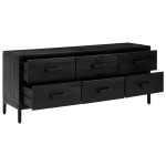 vidaXL Bancă de depozitare, negru, 110x30x45 cm, lemn masiv pin vidaXL Bancă de depozitare, negru, 110x30x45 cm, lemn masiv pin