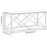 vidaXL Masă de cafea, 110x45x45 cm, oțel inoxidabil și sticlă vidaXL Masă de cafea, 110x45x45 cm, oțel inoxidabil și sticlă