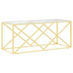 vidaXL Masă de cafea, 110x45x45 cm, oțel inoxidabil și sticlă vidaXL Masă de cafea, 110x45x45 cm, oțel inoxidabil și sticlă