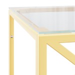 vidaXL Masă de cafea, 110x45x45 cm, oțel inoxidabil și sticlă vidaXL Masă de cafea, 110x45x45 cm, oțel inoxidabil și sticlă