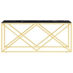 vidaXL Masă de cafea, 110x45x45 cm, oțel inoxidabil și sticlă vidaXL Masă de cafea, 110x45x45 cm, oțel inoxidabil și sticlă