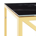 vidaXL Masă de cafea, 110x45x45 cm, oțel inoxidabil și sticlă vidaXL Masă de cafea, 110x45x45 cm, oțel inoxidabil și sticlă