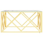 vidaXL Masă de cafea, 80x80x40 cm, oțel inoxidabil și sticlă vidaXL Masă de cafea, 80x80x40 cm, oțel inoxidabil și sticlă