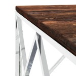 vidaXL Masă de cafea din oțel inoxidabil și lemn masiv reciclat vidaXL Masă de cafea din oțel inoxidabil și lemn masiv reciclat