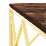 vidaXL Măsuță de cafea, auriu, oțel inoxidabil și lemn masiv reciclat vidaXL Măsuță de cafea, auriu, oțel inoxidabil și lemn masiv reciclat