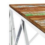 vidaXL Măsuță de cafea din oțel inoxidabil și lemn masiv reciclat