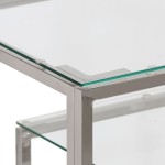 vidaXL Măsuță consolă, oțel inoxidabil argintiu și sticlă securizată vidaXL Măsuță consolă, oțel inoxidabil argintiu și sticlă securizată