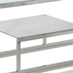 vidaXL Măsuță consolă, oțel inoxidabil argintiu și sticlă securizată vidaXL Măsuță consolă, oțel inoxidabil argintiu și sticlă securizată