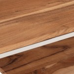 vidaXL Măsuță de cafea, argintiu, oțel inoxidabil și lemn masiv acacia vidaXL Măsuță de cafea, argintiu, oțel inoxidabil și lemn masiv acacia