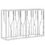 vidaXL Masă consolă, 110x30x70 cm, oțel inoxidabil și sticlă vidaXL Masă consolă, 110x30x70 cm, oțel inoxidabil și sticlă