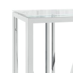 vidaXL Masă consolă, 110x30x70 cm, oțel inoxidabil și sticlă vidaXL Masă consolă, 110x30x70 cm, oțel inoxidabil și sticlă
