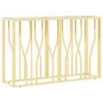vidaXL Masă consolă, 110x30x70 cm, oțel inoxidabil și sticlă vidaXL Masă consolă, 110x30x70 cm, oțel inoxidabil și sticlă