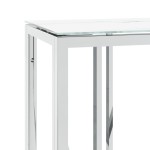 vidaXL Masă consolă, argintiu, 110x30x70 cm, oțel inoxidabil și sticlă vidaXL Masă consolă, argintiu, 110x30x70 cm, oțel inoxidabil și sticlă