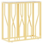 vidaXL Masă consolă, auriu, 70x30x70 cm, oțel inoxidabil și sticlă vidaXL Masă consolă, auriu, 70x30x70 cm, oțel inoxidabil și sticlă
