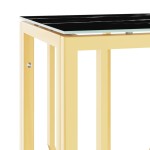 vidaXL Masă consolă, auriu, 70x30x70 cm, oțel inoxidabil și sticlă vidaXL Masă consolă, auriu, 70x30x70 cm, oțel inoxidabil și sticlă