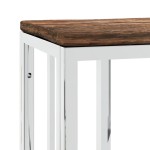 vidaXL Măsuță consolă, argintiu, oțel inoxidabil/lemn masiv reciclat vidaXL Măsuță consolă, argintiu, oțel inoxidabil/lemn masiv reciclat