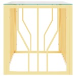 vidaXL Masă de cafea, 110x45x45 cm, oțel inoxidabil și sticlă vidaXL Masă de cafea, 110x45x45 cm, oțel inoxidabil și sticlă