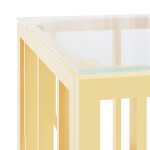 vidaXL Masă de cafea, 110x45x45 cm, oțel inoxidabil și sticlă vidaXL Masă de cafea, 110x45x45 cm, oțel inoxidabil și sticlă