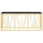 vidaXL Masă de cafea, auriu, 110x45x45 cm, oțel inoxidabil și sticlă