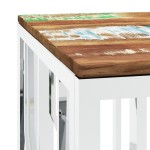 vidaXL Măsuță de cafea din oțel inoxidabil și lemn masiv reciclat