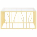 vidaXL Masă de cafea, auriu, 80x80x40 cm, oțel inoxidabil și sticlă vidaXL Masă de cafea, auriu, 80x80x40 cm, oțel inoxidabil și sticlă